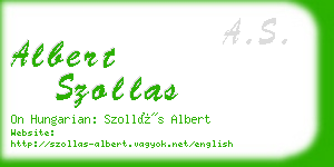 albert szollas business card